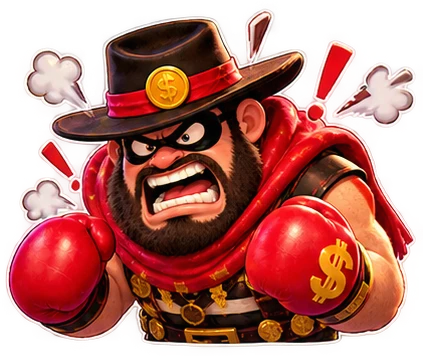 Frustrated SlimKing heavyweight in red gloves