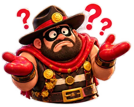 Puzzled SlimKing heavyweight surrounded by question marks