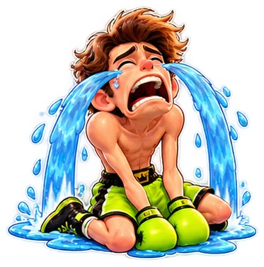 SlimKing boxer in tears after a losing round