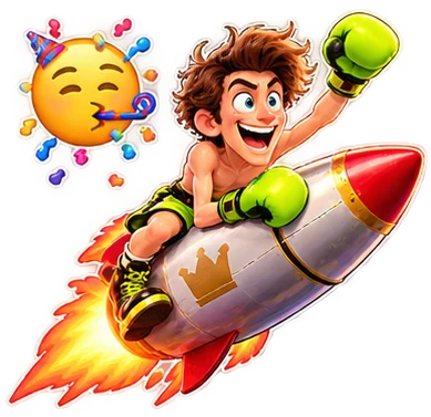 SlimKing boxer riding a rocket — fast payouts